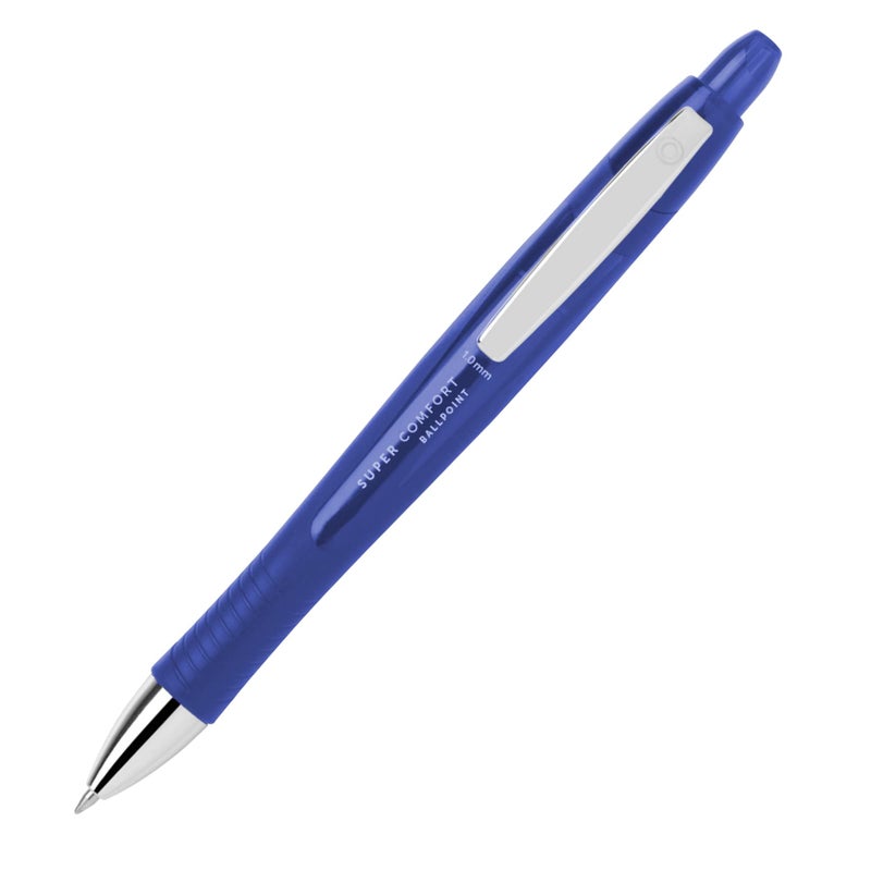 Office DepotSuper Comfort Grip Retractable Ballpoint Pen, 1.0 mm, Medium Point, Blue Barrel, Blue Ink, pk Of 12, OD37317 - Image 2